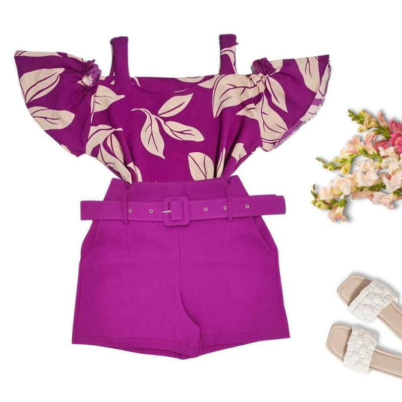 Conjunto Plus Size Blusa Short Roupas Femininas GG 0062