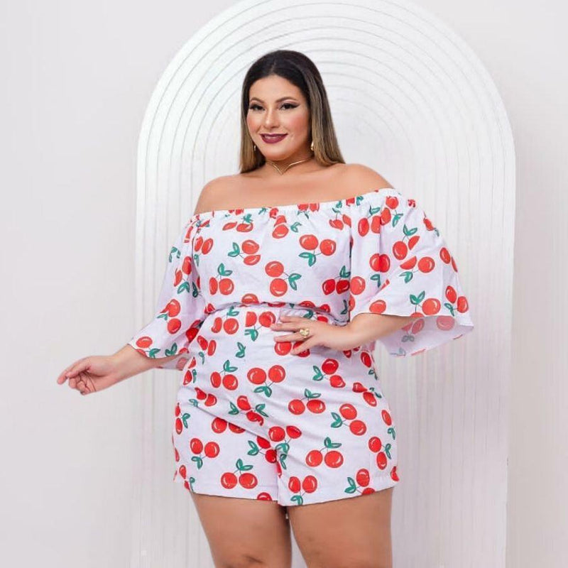Macaquinho Plus Size Feminino Ciganinha Manga Flare 0501