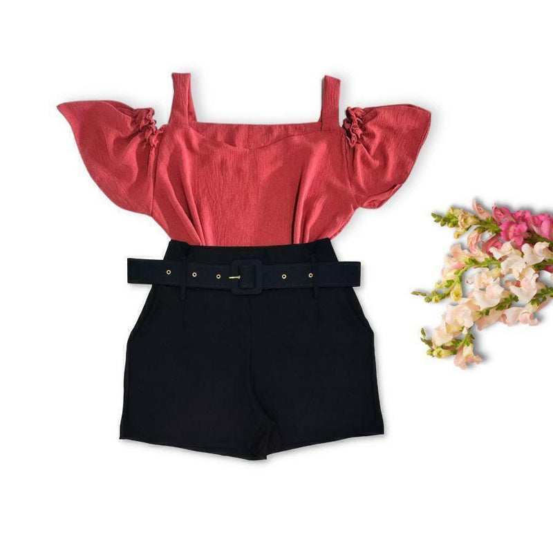 Conjunto Plus Size Blusa Short Roupas Femininas GG 0062