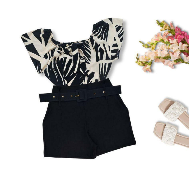 Conjunto Plus Size Blusa Short Roupas Femininas GG 0062