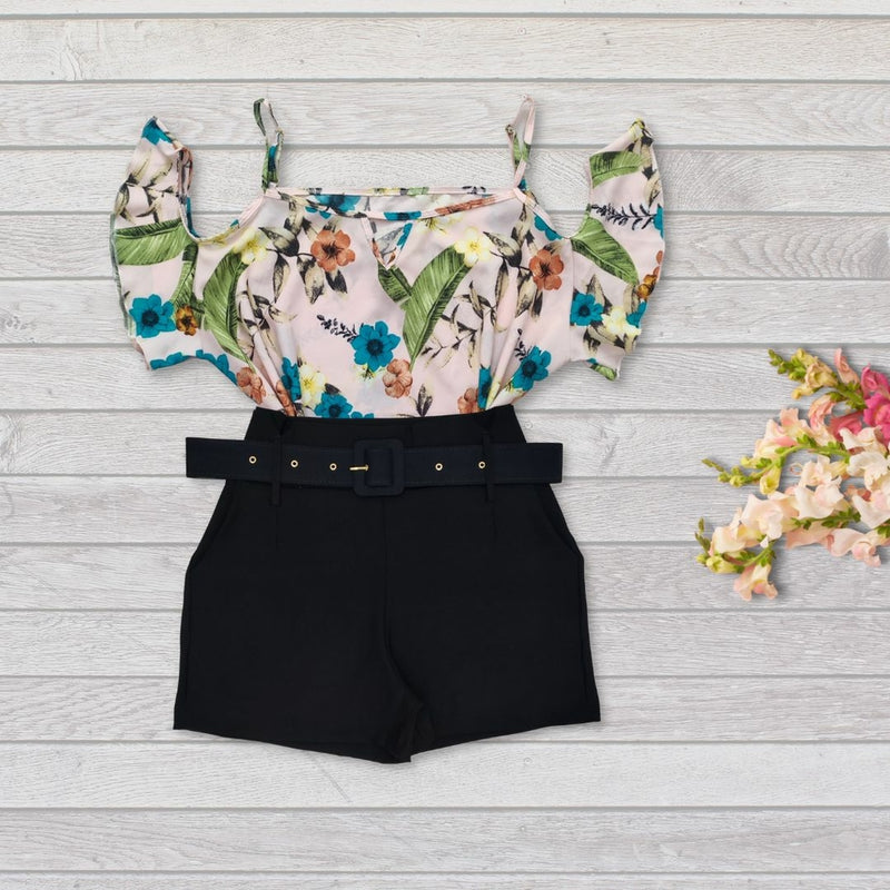 Conjunto Plus Size Blusa Short Roupas Femininas GG 0062