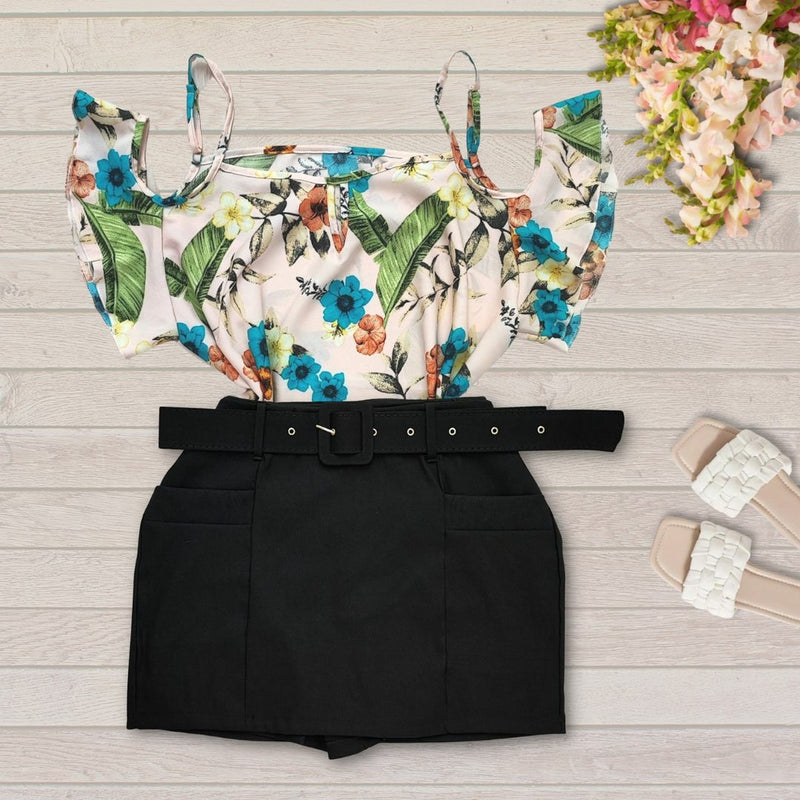 Conjunto Plus Size Blusa Short Roupas Femininas GG 0062