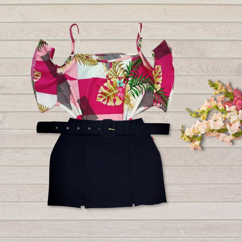 Conjunto Plus Size Blusa Short Roupas Femininas GG 0062