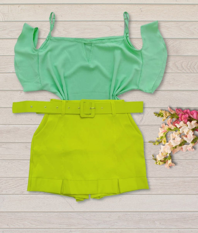 Conjunto Plus Size Blusa Short Roupas Femininas GG 0062