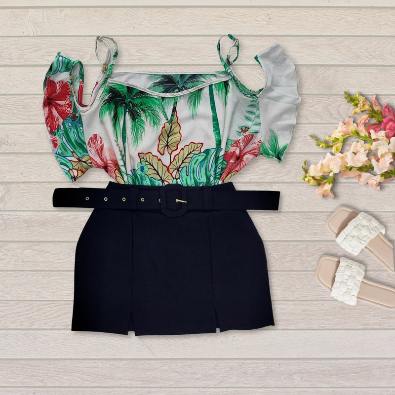 Conjunto Plus Size Blusa Short Roupas Femininas GG 0062