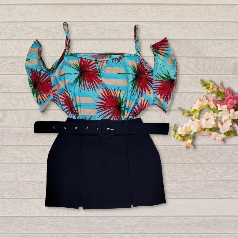 Conjunto Plus Size Blusa Short Roupas Femininas GG 0062