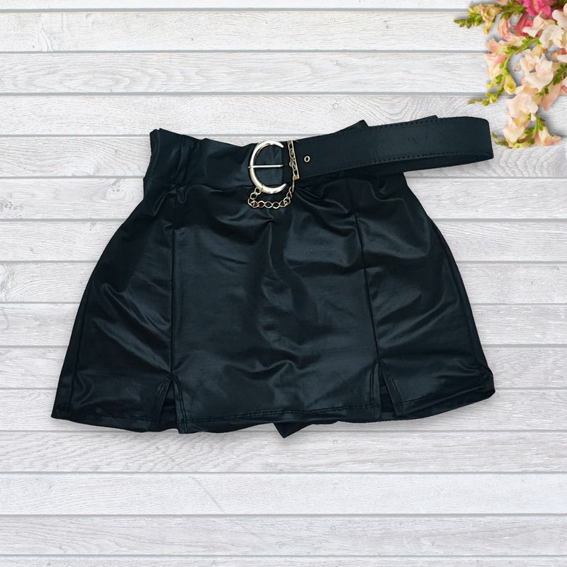 Short Saia Feminino Cirrê Plus Size Com Cinto Removível 0284